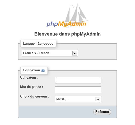 phpMyAdmin pour installer wordpress en local