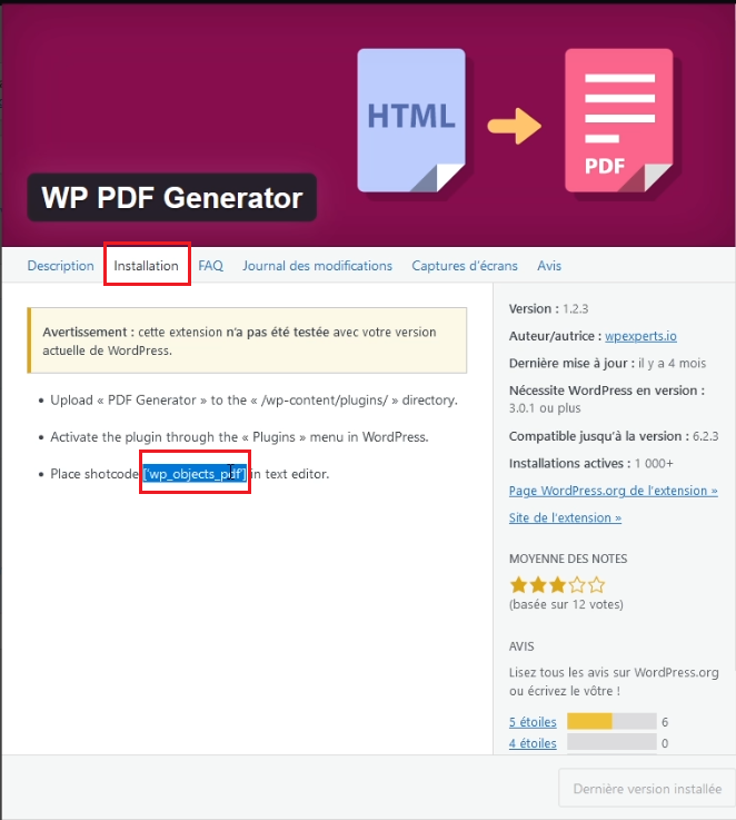 code court WP PDF generator