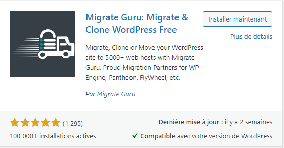 migrate guru - cloner et migrer un site WordPress