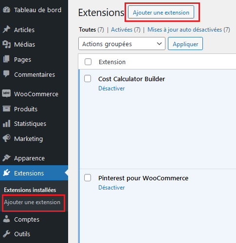 installer un plugin wordpress depuis l'administration