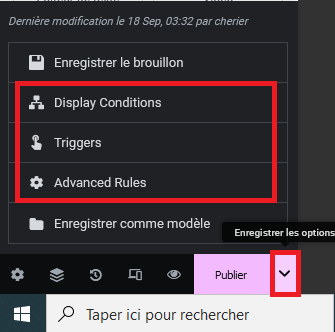 Configurer les conditions d’affichage de la fenêtre modale Elementor