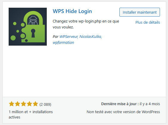 wp hide login pour changer l'url de la page de connexion wordpress
